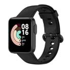 For Xiaomi Mi Watch Lite 2 Solid Color Black Steel Buckle Silicone Watch Band(Black) - 1