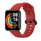 For Redmi Horloge 2 Solid Color Black Steel Buckle Silicone Watch Band(Red) - 1