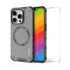 For iPhone 16 Pro Max ENKAY Hat-Prince Honeycomb MagSafe Shockproof Phone Case with Large Arc Edge Film(Grey) - 1