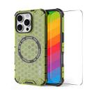 For iPhone 16 Pro ENKAY Hat-Prince Honeycomb MagSafe Shockproof Phone Case with Large Arc Edge Film(Green) - 1