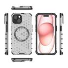 For iPhone 15 Plus ENKAY Hat-Prince Honeycomb MagSafe Shockproof Phone Case with Large Arc Edge Film(White) - 2