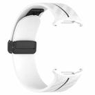 For Samsung Galaxy Watch Ultra 47mm Carbon Fiber Magnetic Folding Buckle Silicone Watch Band(White Black) - 3