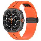 For Samsung Galaxy Watch Ultra 47mm Carbon Fiber Magnetic Folding Buckle Silicone Watch Band(Orange Black) - 1