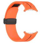 For Samsung Galaxy Watch Ultra 47mm Carbon Fiber Magnetic Folding Buckle Silicone Watch Band(Orange Black) - 3