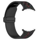 For Samsung Galaxy Watch Ultra 47mm Carbon Fiber Magnetic Folding Buckle Silicone Watch Band(Black Red) - 3