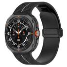 For Samsung Galaxy Watch Ultra 47mm Carbon Fiber Magnetic Folding Buckle Silicone Watch Band(Black Gray) - 1