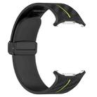 For Samsung Galaxy Watch Ultra 47mm Carbon Fiber Magnetic Folding Buckle Silicone Watch Band(Black Lime) - 3