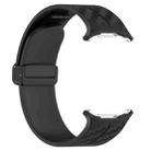 For Samsung Galaxy Watch Ultra 47mm Carbon Fiber Magnetic Folding Buckle Silicone Watch Band(Black) - 3