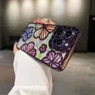 For iPhone 12 Pro Max 3D Flower Electroplated TPU Phone Case(Purple) - 1