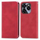 For Oukitel C50 Retro Skin Feel Magnetic Flip Leather Phone Case(Red) - 2