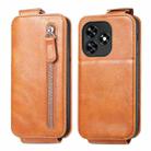 For Oukitel C51 Zipper Wallet Vertical Flip Leather Phone Case(Brown) - 2