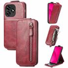 For Oukitel C51 Zipper Wallet Vertical Flip Leather Phone Case(Red) - 1