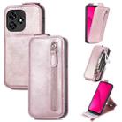 For Oukitel C51 Zipper Wallet Vertical Flip Leather Phone Case(Pink) - 1