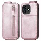 For Oukitel C51 Zipper Wallet Vertical Flip Leather Phone Case(Pink) - 2