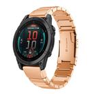 For Garmin Fenix 8 AMOLED 51mm Tortoise Shell 26mm Stainless Steel Watch Band(Rose Gold) - 1