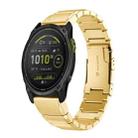 For Garmin Enduro 3 Tortoise Shell 26mm Stainless Steel Watch Band(Gold) - 1