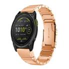 For Garmin Enduro 3 Tortoise Shell 26mm Stainless Steel Watch Band(Rose Gold) - 1