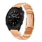 For Garmin Descent Mk3i  51mm Tortoise Shell 26mm Stainless Steel Watch Band(Rose Gold) - 1