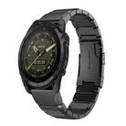 For Garmin Tactix 7 AMOLED Tortoise Shell 26mm Stainless Steel Watch Band(Black) - 1