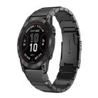 For Garmin Fenix 7X Pro 51mm Tortoise Shell 26mm Stainless Steel Watch Band(Black) - 1