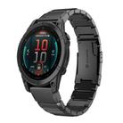 For Garmin Fenix 8 AMOLED 47mm Tortoise Shell 22mm Stainless Steel Watch Band(Black) - 1