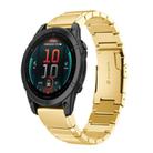 For Garmin Fenix 8 AMOLED 47mm Tortoise Shell 22mm Stainless Steel Watch Band(Gold) - 1