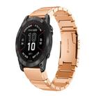 For Garmin Quatix 7 Pro Tortoise Shell 22mm Stainless Steel Watch Band(Rose Gold) - 1