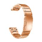 For Garmin Quatix 7 Pro Tortoise Shell 22mm Stainless Steel Watch Band(Rose Gold) - 2