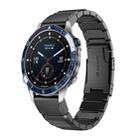 For Garmin MARQ Captain Gen 2 Tortoise Shell 22mm Stainless Steel Watch Band(Black) - 1