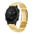 For Garmin MARQ Golfer Gen 2 Tortoise Shell 22mm Stainless Steel Watch Band(Gold) - 1