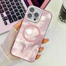 For iPhone 13 Pro Plating Texture MagSafe TPU Phone Case with Glitter Lens Film(Pink Tinfoil Texture) - 1