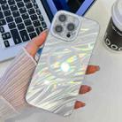 For iPhone 13 Pro Max Plating Texture MagSafe TPU Phone Case with Glitter Lens Film(White Water Ripples) - 1