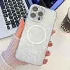 For iPhone 13 Pro Max Plating Texture MagSafe TPU Phone Case with Glitter Lens Film(White Shell Pattern) - 1