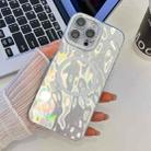 For iPhone 13 Pro Max Plating Texture MagSafe TPU Phone Case with Glitter Lens Film(White Wrinkles) - 1