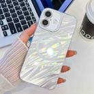 For iPhone 16 Plus Plating Texture MagSafe TPU Phone Case with Glitter Lens Film(White Water Ripples) - 1