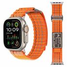 For Apple Watch Series 10 46mm Two Sections Nylon Hook and Loop Fastener Watch Band(Vibrant Orange) - 1