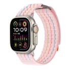 For Apple Watch Series 10 42mm Two Sections Nylon Hook and Loop Fastener Watch Band(Sakura Pink) - 2