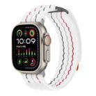 For Apple Watch SE 2023 44mm Two Sections Nylon Hook and Loop Fastener Watch Band(Glacier White) - 2