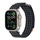 For Apple Watch SE 2023 44mm Two Sections Nylon Hook and Loop Fastener Watch Band(Storm Black) - 2