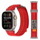 For Apple Watch SE 2023 44mm Two Sections Nylon Hook and Loop Fastener Watch Band(Cherry Red) - 1