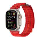 For Apple Watch SE 2023 44mm Two Sections Nylon Hook and Loop Fastener Watch Band(Cherry Red) - 2