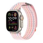 For Apple Watch Ultra 2 49mm Two Sections Nylon Hook and Loop Fastener Watch Band(Sakura Pink) - 2