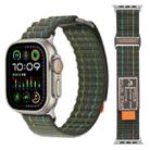 For Apple Watch Ultra 2 49mm Two Sections Nylon Hook and Loop Fastener Watch Band(Field Green) - 1