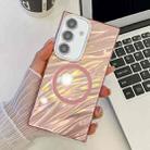 For Samsung Galaxy S24 FE 5G Plating Texture MagSafe TPU Phone Case with Glitter Lens Film(Pink Water Ripples) - 1