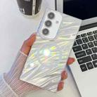 For Samsung Galaxy A54 5G Plating Texture MagSafe TPU Phone Case with Glitter Lens Film(White Water Ripples) - 1