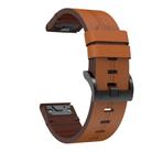 For Garmin Fenix 8 MIP 47mm Leather Steel Buckle 22mm Watch Band(Brown) - 2