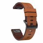 For Garmin Quatix 7 Leather Steel Buckle 22mm Watch Band(Brown) - 2