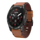 For Garmin Epix Pro 47mm Leather Steel Buckle 22mm Watch Band(Brown) - 1