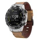 For Garmin MARQ Aviator Gen 2 Leather Steel Buckle 22mm Watch Band(Light Brown) - 1