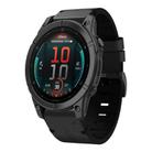 For Garmin Fenix 8 AMOLED 51mm Leather Steel Buckle 26mm Watch Band(Black) - 1